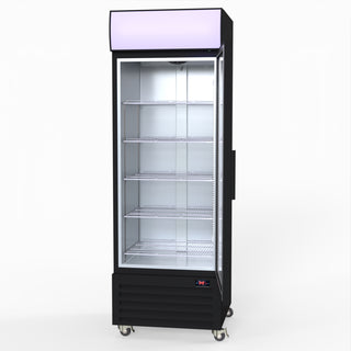 540L Single Glass Door Black Colourbond Upright Drink Fridge - Thermaster LG-540BP