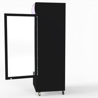 540L Single Glass Door Black Colourbond Upright Drink Fridge - Thermaster LG-540BP