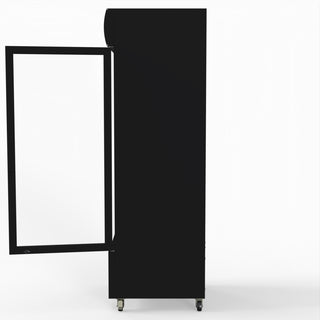 540L Single Glass Door Black Colourbond Upright Drink Fridge - Thermaster LG-540BP