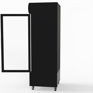 540L Single Glass Door Black Colourbond Upright Drink Fridge - Thermaster LG-540BP