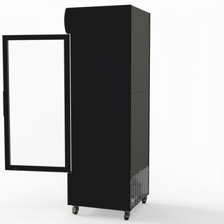 540L Single Glass Door Black Colourbond Upright Drink Fridge - Thermaster LG-540BP