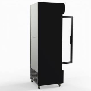 540L Single Glass Door Black Colourbond Upright Drink Fridge - Thermaster LG-540BP