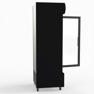 540L Single Glass Door Black Colourbond Upright Drink Fridge - Thermaster LG-540BP