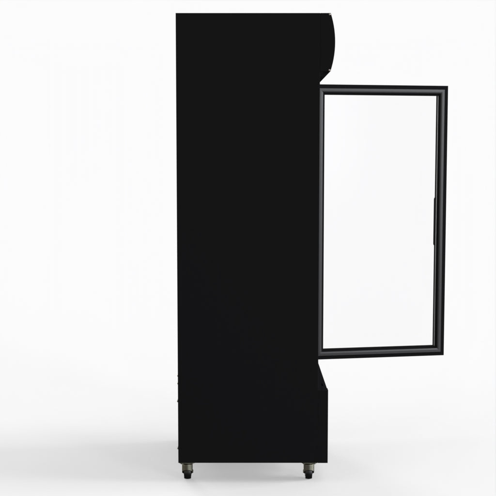 540L Single Glass Door Black Colourbond Upright Drink Fridge - Thermaster LG-540BP