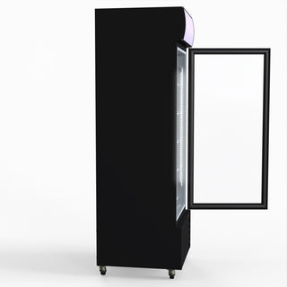 540L Single Glass Door Black Colourbond Upright Drink Fridge - Thermaster LG-540BP