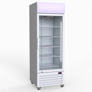 540L Single Glass Door Colourbond Upright Drink Fridge White - Thermaster LG-540P