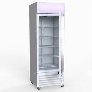 540L Single Glass Door Colourbond Upright Drink Fridge White - Thermaster LG-540P