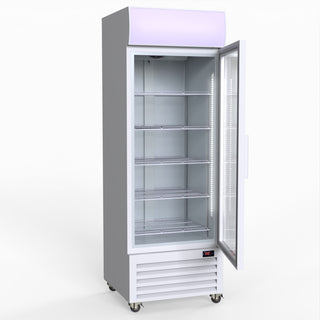 540L Single Glass Door Colourbond Upright Drink Fridge White - Thermaster LG-540P