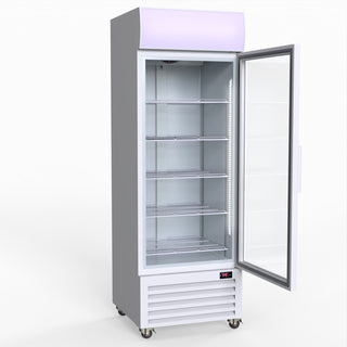 540L Single Glass Door Colourbond Upright Drink Fridge White - Thermaster LG-540P