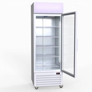 540L Single Glass Door Colourbond Upright Drink Fridge White - Thermaster LG-540P