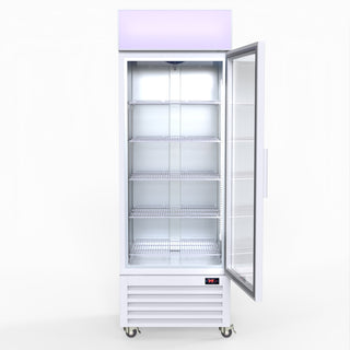 540L Single Glass Door Colourbond Upright Drink Fridge White - Thermaster LG-540P