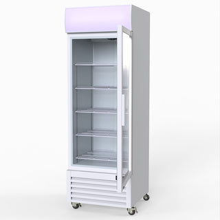 540L Single Glass Door Colourbond Upright Drink Fridge White - Thermaster LG-540P