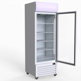 540L Single Glass Door Colourbond Upright Drink Fridge White - Thermaster LG-540P