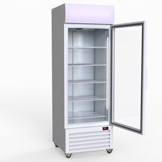 540L Single Glass Door Colourbond Upright Drink Fridge White - Thermaster LG-540P