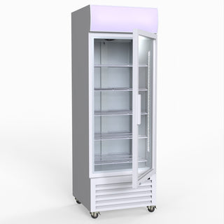 540L Single Glass Door Colourbond Upright Drink Fridge White - Thermaster LG-540P