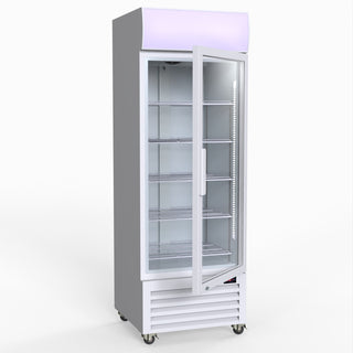 540L Single Glass Door Colourbond Upright Drink Fridge White - Thermaster LG-540P