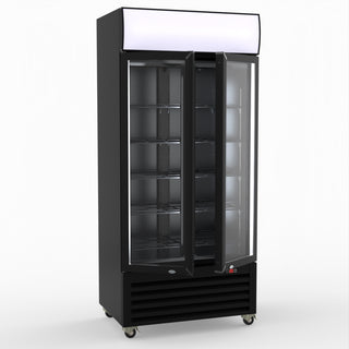 Thermaster Double Glass Door Colourbond Upright Drink Fridge LG-580BP