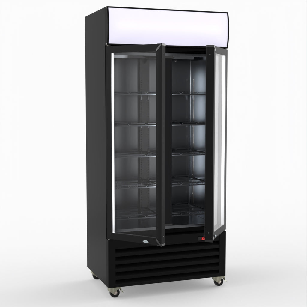 Thermaster Double Glass Door Colourbond Upright Drink Fridge LG-580BP