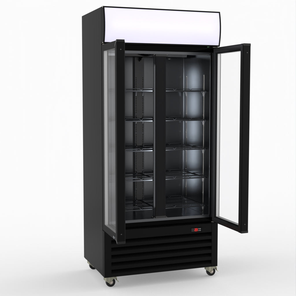 Thermaster Double Glass Door Colourbond Upright Drink Fridge LG-580BP