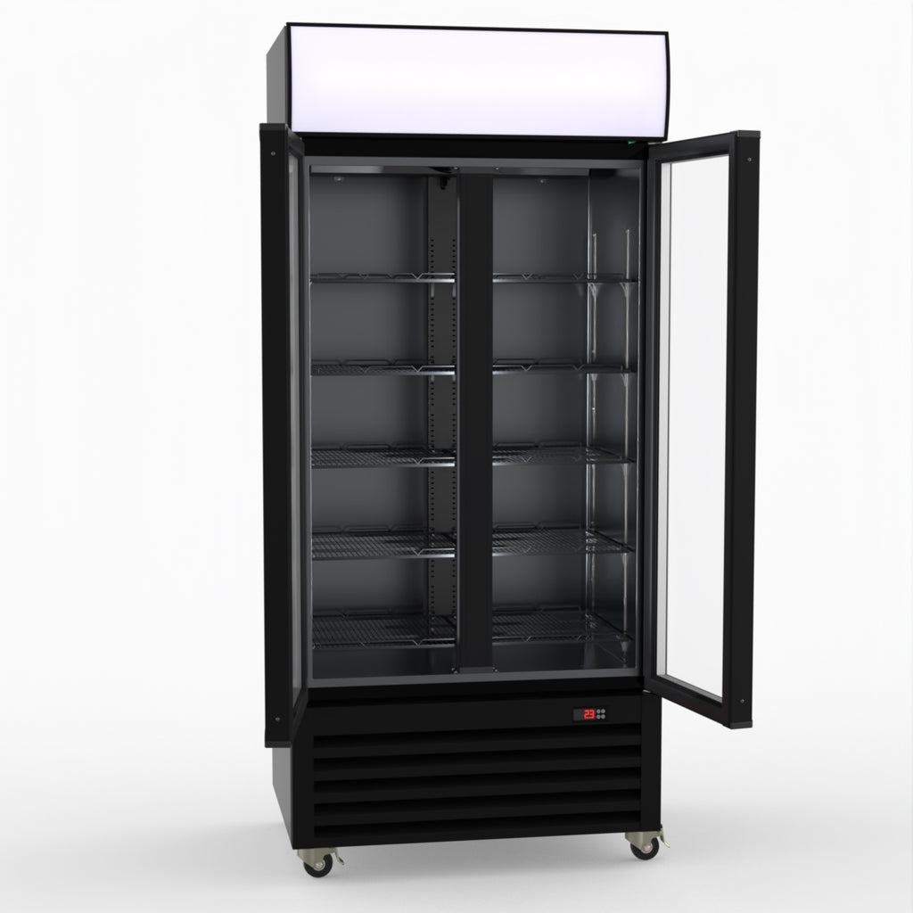 Thermaster Double Glass Door Colourbond Upright Drink Fridge LG-580BP