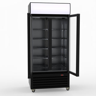 Thermaster Double Glass Door Colourbond Upright Drink Fridge LG-580BP
