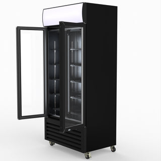 Thermaster Double Glass Door Colourbond Upright Drink Fridge LG-580BP