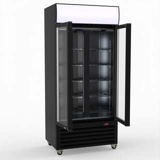 Thermaster Double Glass Door Colourbond Upright Drink Fridge LG-580BP