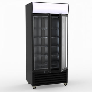 Thermaster Double Glass Door Colourbond Upright Drink Fridge LG-580BP