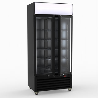 Thermaster Double Glass Door Colourbond Upright Drink Fridge LG-580BP