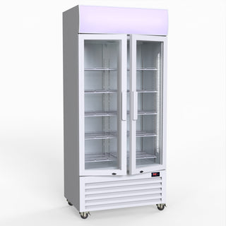 580L Double Glass Door Colourbond Upright Drink Fridge - Thermaster LG-580P