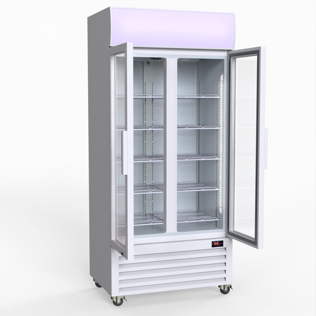 Thermaster 580L Double Glass Door Colourbond Upright Drink Fridge LG-580P