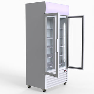 580L Double Glass Door Colourbond Upright Drink Fridge - Thermaster LG-580P