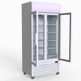 580L Double Glass Door Colourbond Upright Drink Fridge - Thermaster LG-580P