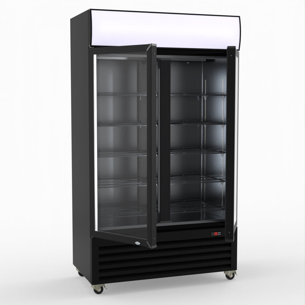 Thermaster Two Glass Door Colourbond Upright Drink Fridge LG-730BP