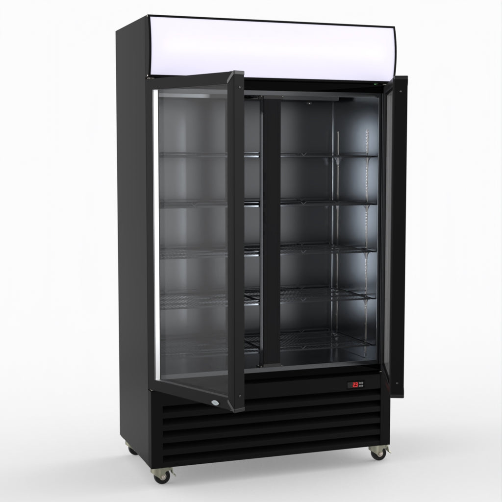 Thermaster Two Glass Door Colourbond Upright Drink Fridge LG-730BP