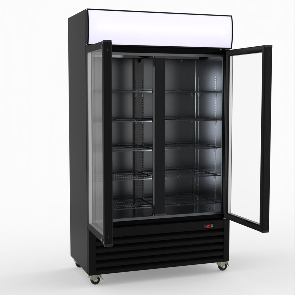 Thermaster Two Glass Door Colourbond Upright Drink Fridge LG-730BP