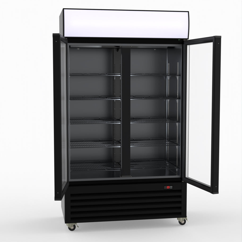 Thermaster Two Glass Door Colourbond Upright Drink Fridge LG-730BP