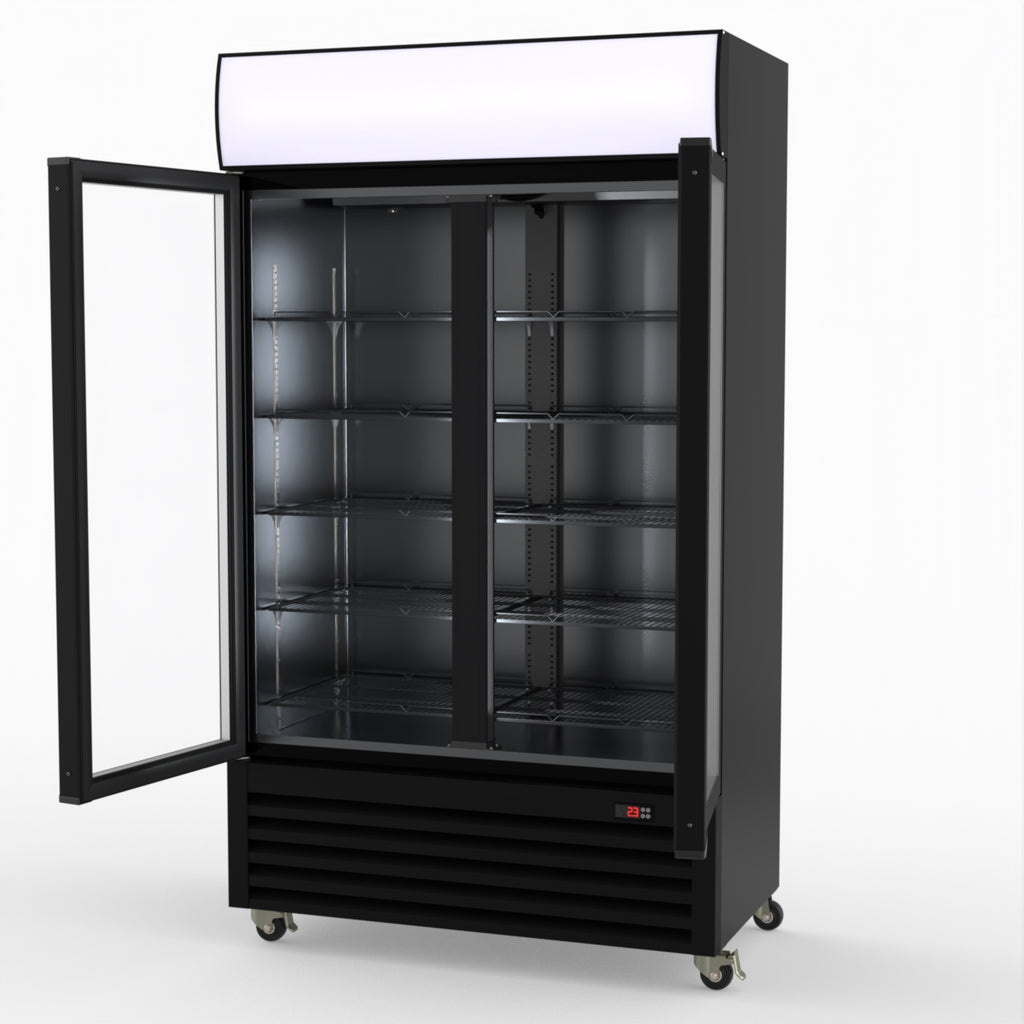 Thermaster Two Glass Door Colourbond Upright Drink Fridge LG-730BP