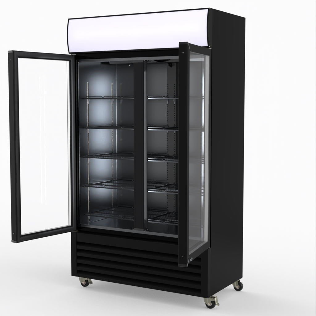 Thermaster Two Glass Door Colourbond Upright Drink Fridge LG-730BP