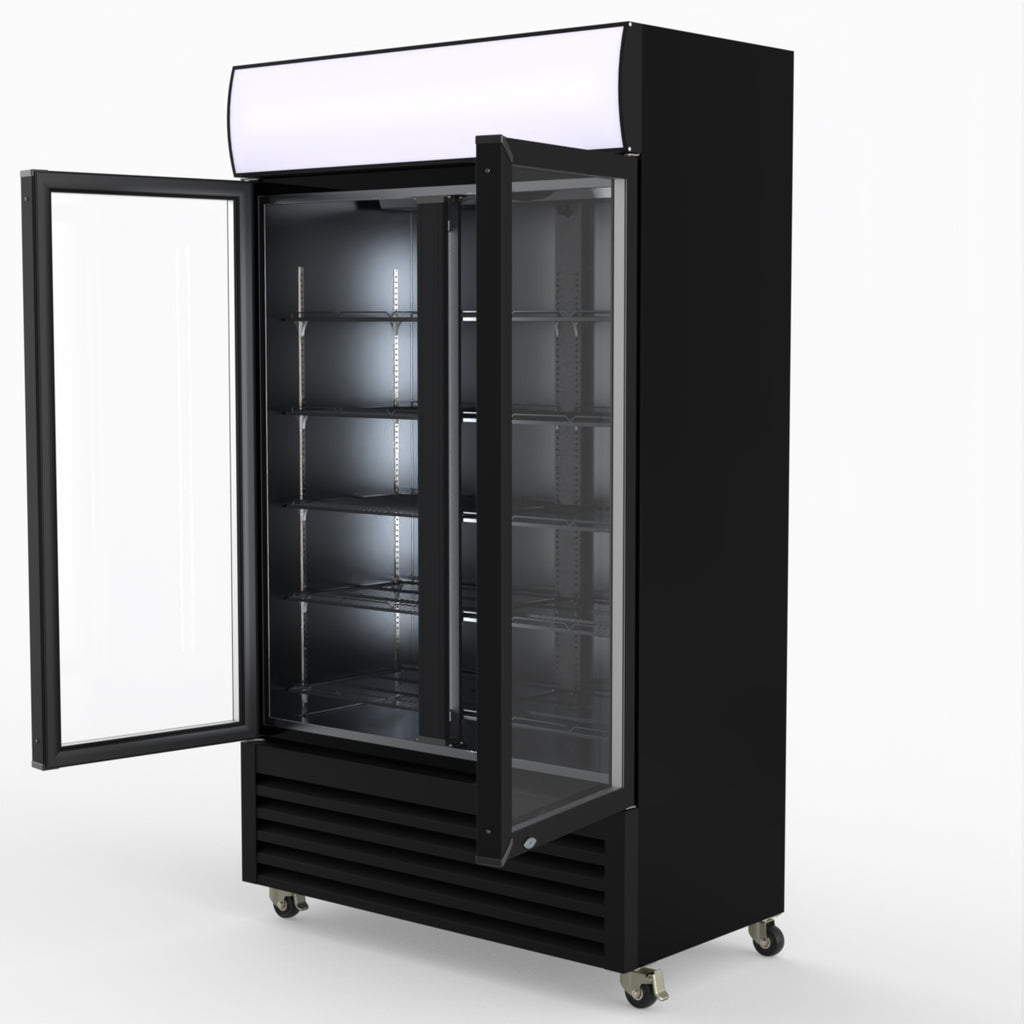 Thermaster Two Glass Door Colourbond Upright Drink Fridge LG-730BP