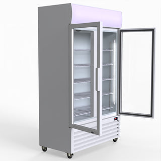 730L Two Glass Door Colourbond Upright Drink Fridge - Thermaster LG-730P