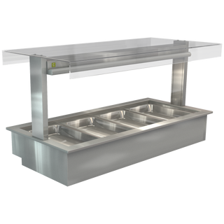 Cossiga Bain Marie Flat Top Sneeze Guard Glass 1825mmW - LSBM5 - FT