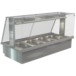 Cossiga Bain Marie Square Glass Sssisted Service with Acrylic Rear Door 1825mmW - LSBM5 - FS