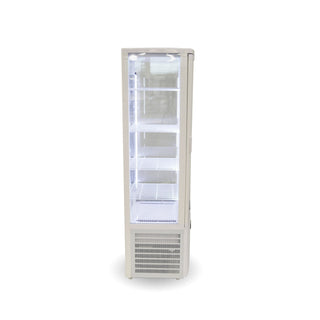 Four-Sided Upright Beverage Display Fridge Ivory-White - Thermaster LSC235