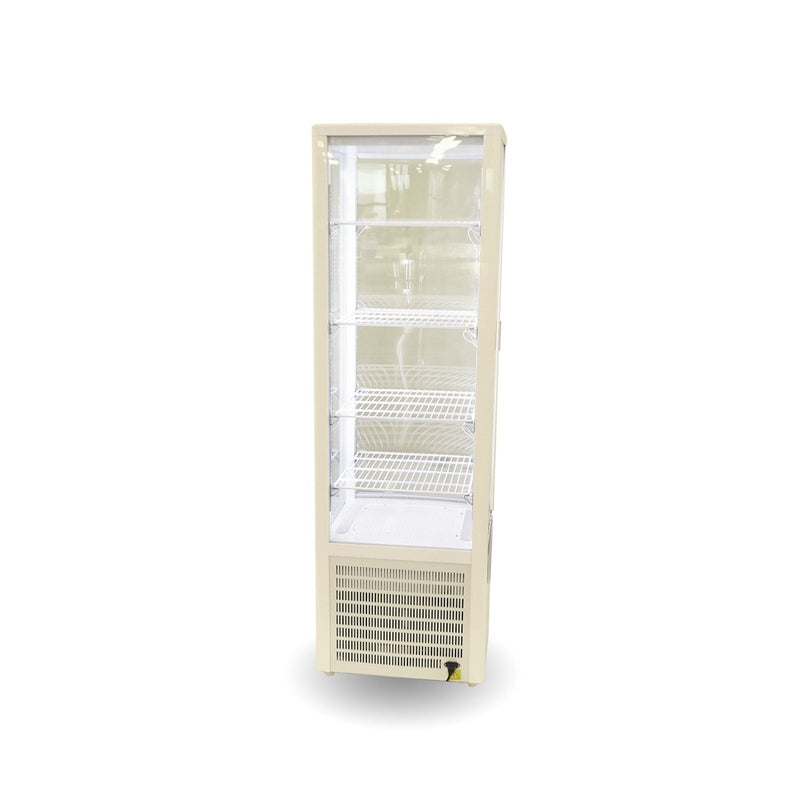 Four-Sided Upright Beverage Display Fridge Ivory-White - Thermaster LSC235