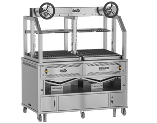 Scheer Gas Lava Rock Parilla Grill with Twin Wheel Lift - 2000mm Width - LV675A-2000