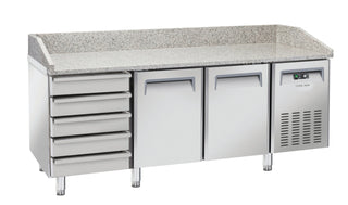 Saltas Marble Top Pizza Fridge with Ambient Drawers - MPB0026