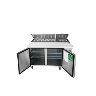 Atosa Double Door Pizza Prep Table Refrigerator MPF8202