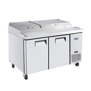 Atosa Double Door Pizza Prep Table Refrigerator MPF8202