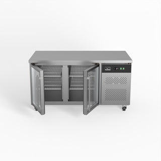 AG Two Door Commercial Glass Door Worktop / Under Bench Display Fridge- AG Equipment AG-PAX2100TNG